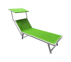 Chaise longue en aluminium avec parasol LUXURIOSA 180XX60X40 cm  couleur vert
