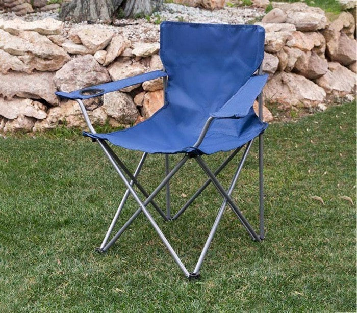 480718 Chaise pliante avec porte-gobelets JOY SUMMER plage camping piscine bleu