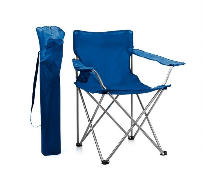 480718 Chaise pliante avec porte-gobelets JOY SUMMER plage camping piscine bleu