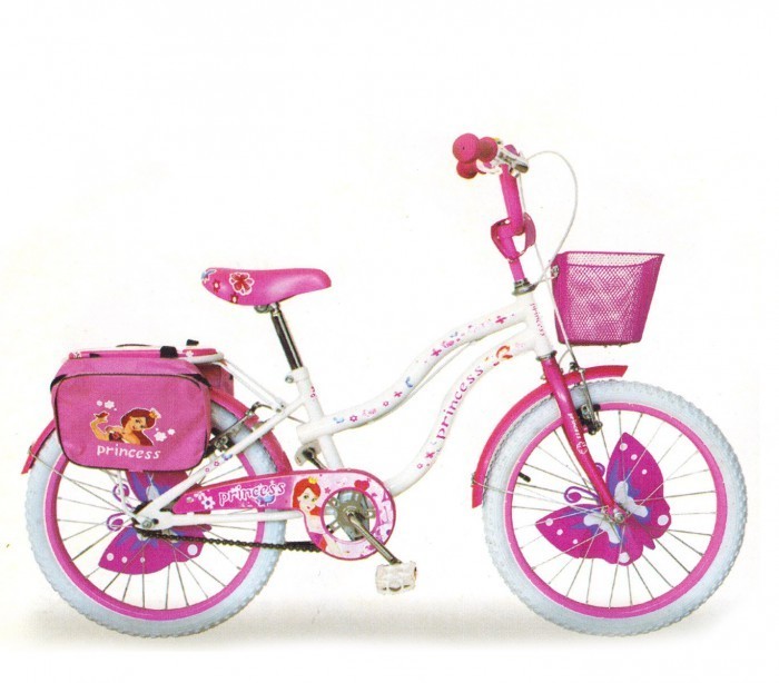 Vélo pour filles PRINCESS mesure 20 "cadre en acier BLANC âge 6 à 10 ans