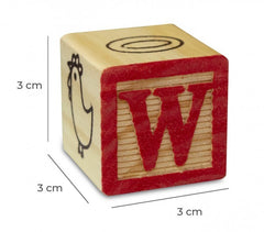 Jeu pédagogique Boîte de 27 cubes en bois animaux, lettres et numéros 3X3 cm