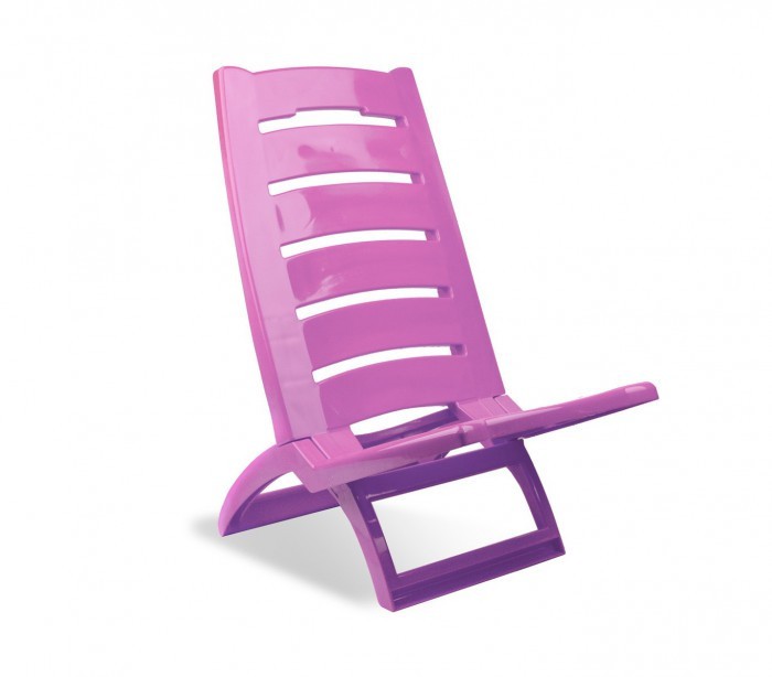 chaise pliante plage EVERTOP en plastique rigide plusieurs couleurs  65X38X50cm