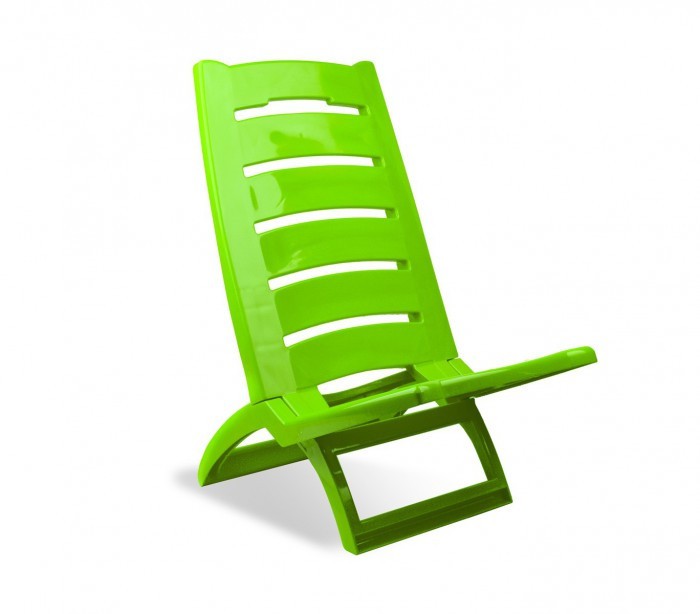 chaise pliante plage EVERTOP en plastique rigide plusieurs couleurs  65X38X50cm