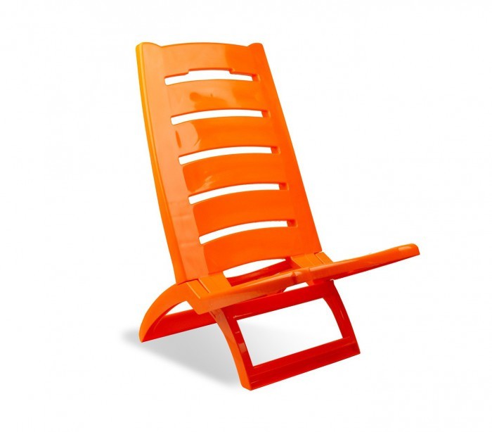 chaise pliante plage EVERTOP en plastique rigide plusieurs couleurs  65X38X50cm