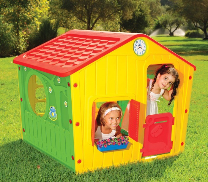 219584 Maisonnette enfants en plastique Galilée Jardin de village 140x108x115 cm