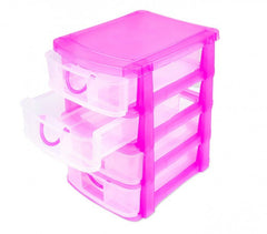 684203 Tour de rangement 4 étagères COCCINELLA en plastique rigide  13x17x18 c