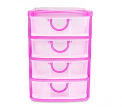 684203 Tour de rangement 4 étagères COCCINELLA en plastique rigide  13x17x18 c
