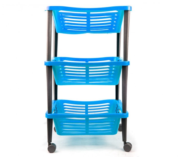  348499 Chariot pour fruits WELKHOME 3 étages avec roues 30x40x69 cm
