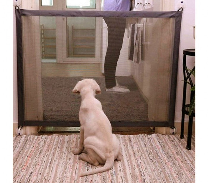182788 Barrière semi-rigide pour animaux domestiques 180 x 72 cm accroches mural