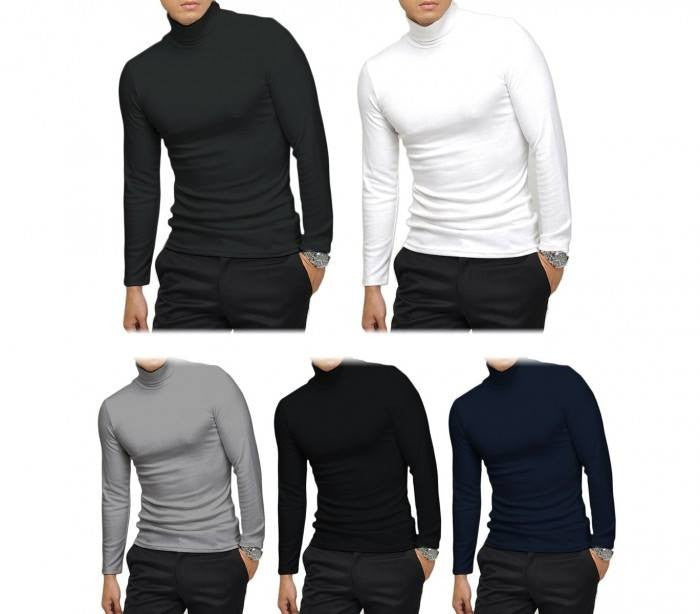 VKA28 Pack de 5 sous-pulls pour homme avec doublure polaire