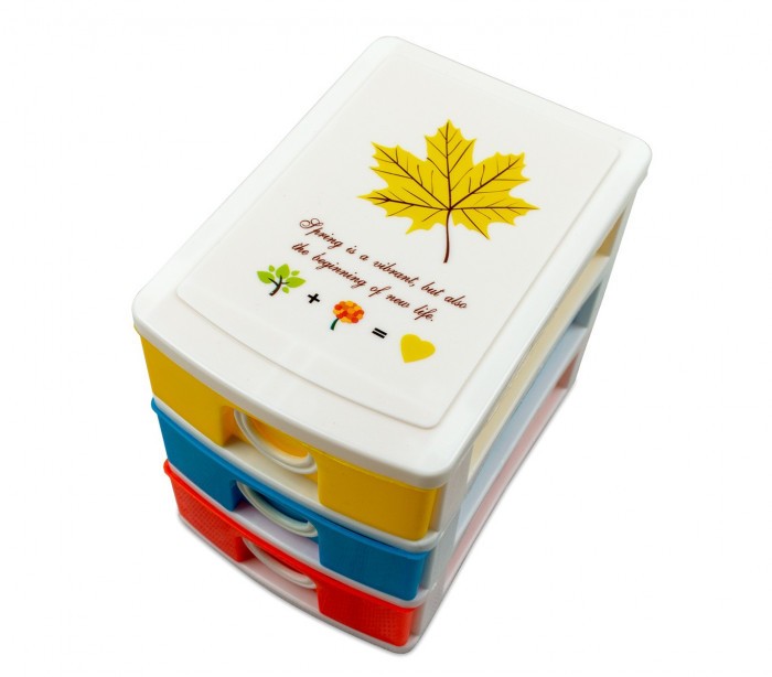 391594 mini tour de rangement multicouleur  3 tiroirs  WELKHOME   9x13x11.5 cm