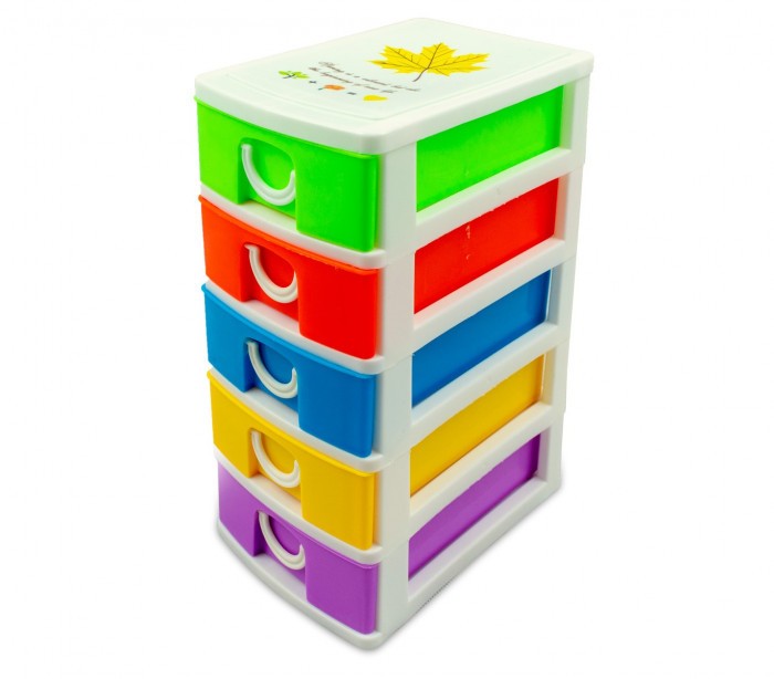 391617  mini tour de rangement multicouleur  5 tiroirs  WELKHOME  9x13x18.5 cm