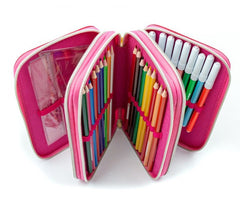 455579  Trousse  Matériels 3 compartiments 43pcs SCUOLA Princess LIVE YOUR DREAM