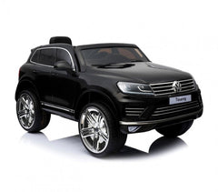 B81323 Voiture télécomandée enfant Suv VOLKSWAGEN Touareg siège cuir 12V lcd MP4