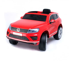 B81323 Voiture télécomandée enfant Suv VOLKSWAGEN Touareg siège cuir 12V lcd MP4