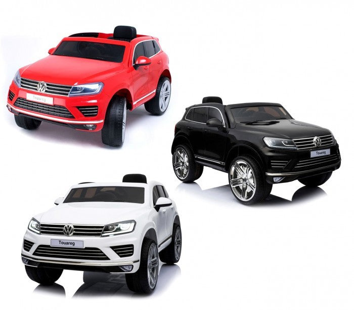 B81323 Voiture télécomandée enfant Suv VOLKSWAGEN Touareg siège cuir 12V lcd MP4
