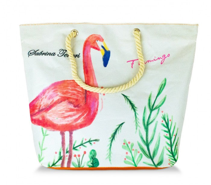 427124  sac de plage Sabrina Tenori Flamingo  avec double anse, plusieur coloris