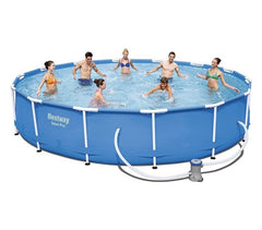 56595 Piscine Steel Pro Bestway avec bombe a filtre  diamètre 427 x 84 cm