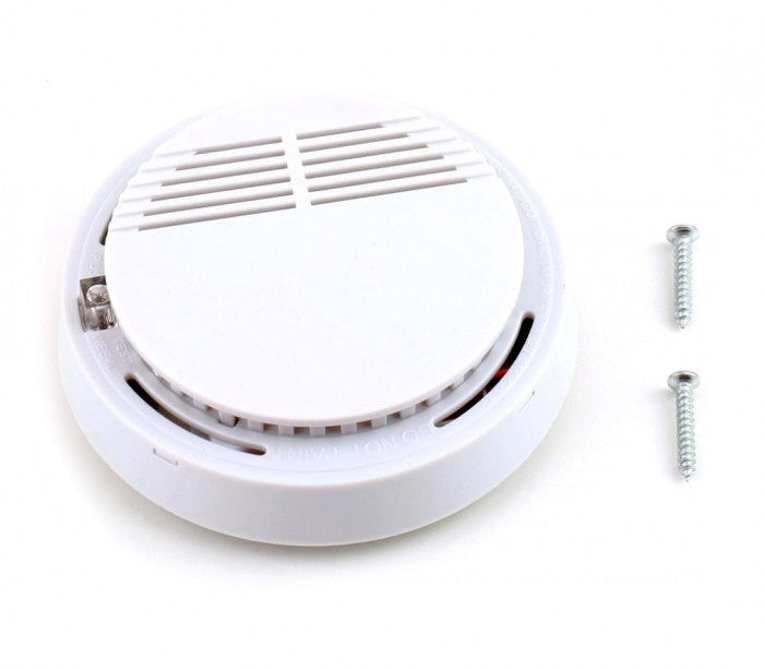 17330 Détecteur de fumée SMOKE ALARM rond automatique avec vis de fixation