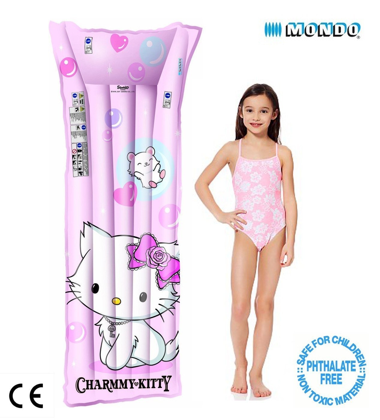 Matelas gonflable enfant rose- 183x75 cm Kitty Charmmy Linea Mondo