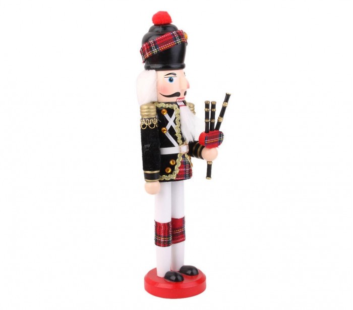 831003 Soldat décoratif CORNAMUSA 30 cm en bois peint à la main