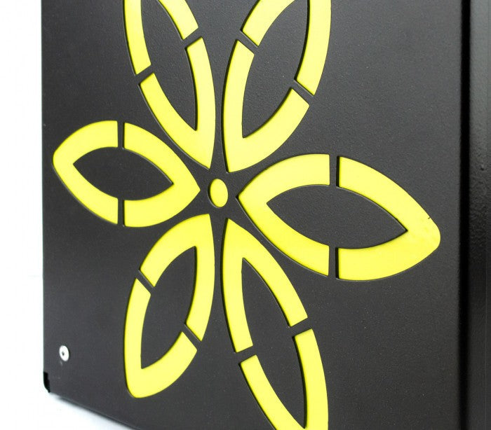 Boîte aux lettres Iron Grey Art 730e de fleurs avec serrure21X8X3