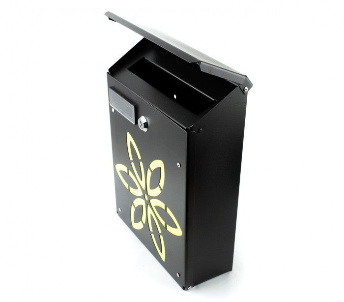 Boîte aux lettres Iron Grey Art 730e de fleurs avec serrure21X8X3