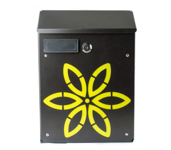 Boîte aux lettres Iron Grey Art 730e de fleurs avec serrure21X8X3