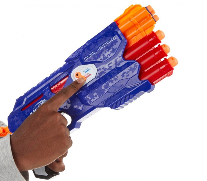 945459 NERF GUN Dual Strike 3x3x avec sélecteur de cartouches grand/petit Hasbro
