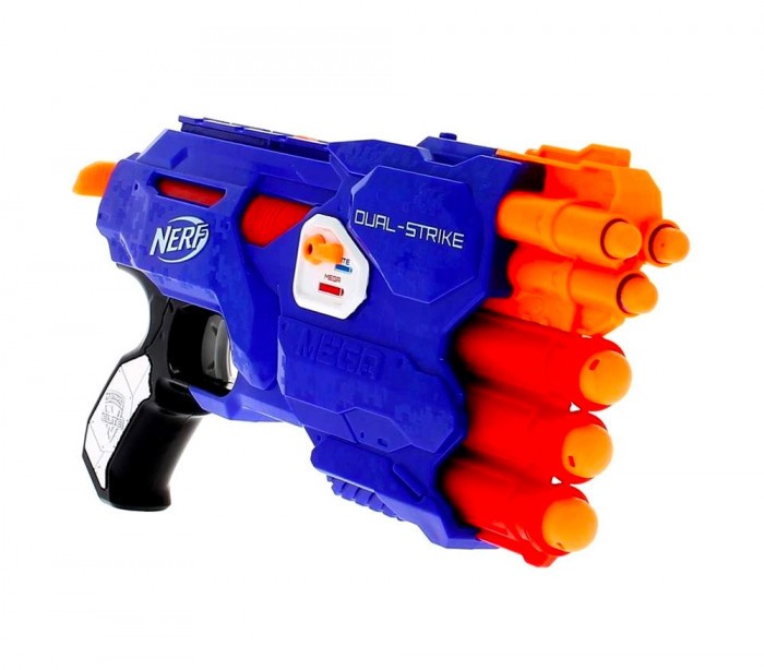 945459 NERF GUN Dual Strike 3x3x avec sélecteur de cartouches grand/petit Hasbro