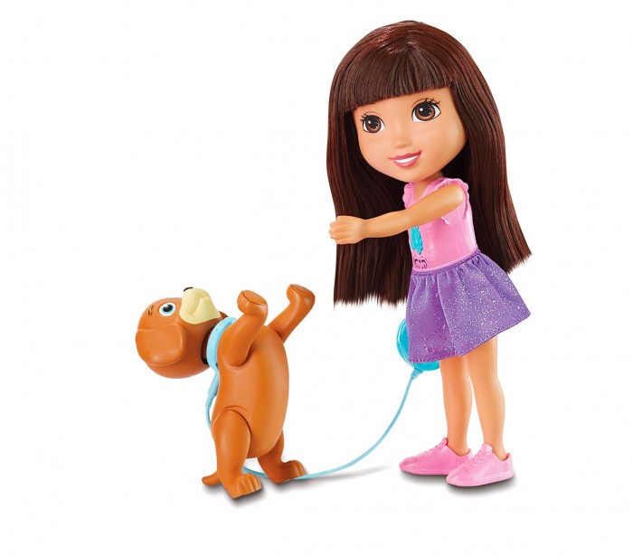  072587 La poupée Dora TRAIN & PLAY parle et chante avec son chien  FISHER PRICE