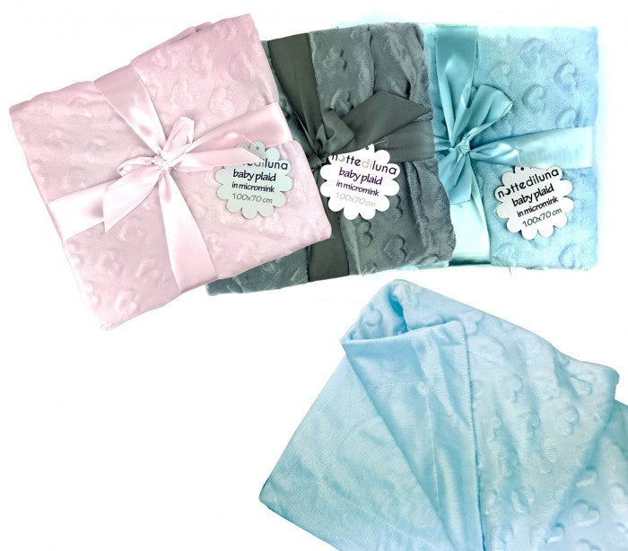832189 Couverture bébé Nottediluna Baby très chaude avec des coeurs en velour