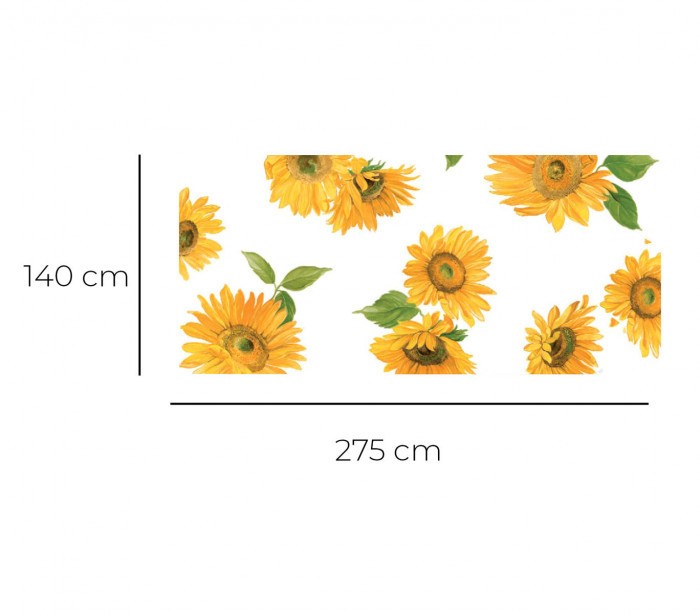 Dchome  Girasoles Blanco 385 7160 nappe en pvc haute qualité 140x275 cm