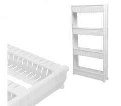 Organisateur de produits  avec roues 4 compartiments pour cuisine ou SDB