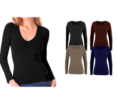 VKA25 Pack 5 t-shirts à manches longues thermiques, intérieur polaire  mod.ANAIS