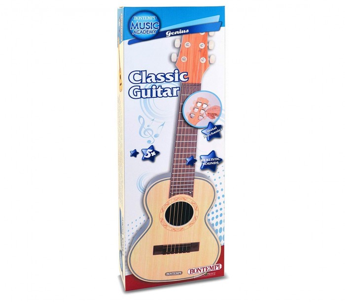  BONTEMPI 207015 Guitare classique pour enfants, cordes en nylon et plectre