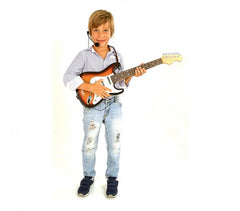 BONTEMPI 241310 Guitare électrique RockGuitar 6 cordes en métal Casque micro MP3