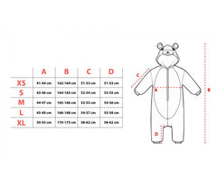 Pyjama polaire combi Cosplay Animal GIRAFE Tailles de XS à XXL