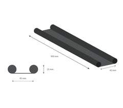 1470 Double Boudin de porte stop froid  pour portes 95x950mm gris