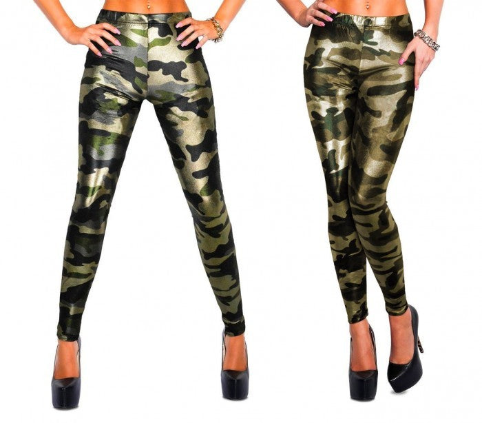 XM9050 Ensemble de deux leggings à imprimés camouflage militaire brillant