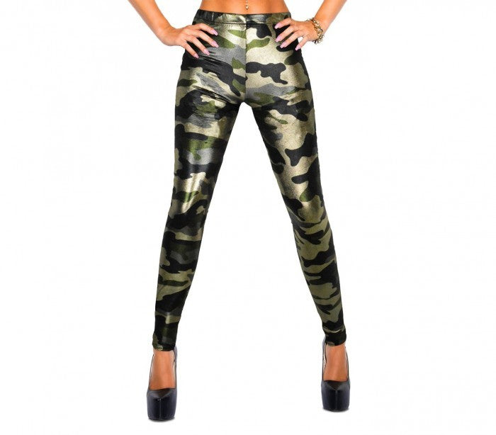 XM9050 Ensemble de deux leggings à imprimés camouflage militaire brillant