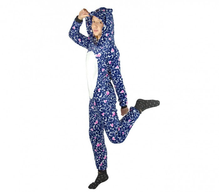 B1717 Pyjama combinaison pour enfants pilou modèle HIBOU UNISEX de 4 à 14 ans