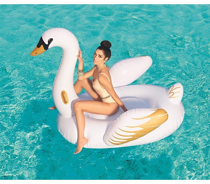 41120 Bouée gonflable géante en forme de cygne de luxe BESTWAY 169 x 169 cm