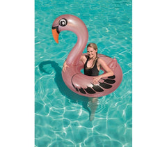 36124 Bouée gonflable géante en forme de cygne BESTWAY 165 x 117cm blanc ou rose