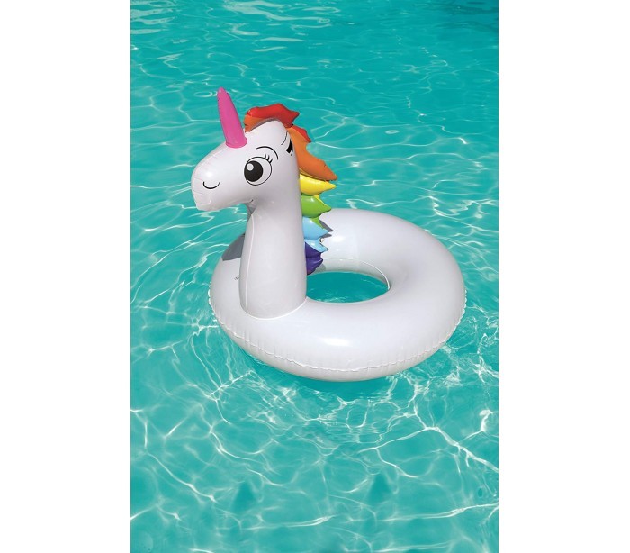 36123 Bouée gonflable en forme de Licorne BESTWAY pour les enfants de 12 ans et +  163x131cm
