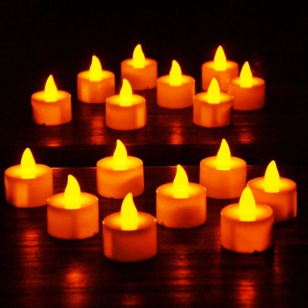 Lot 10 Bougies décoratives LED / effet flamme / lumière chaude / lumière jaune