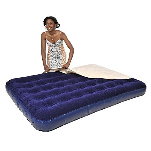 Matelas gonflable double 137x191x22cm, couverture imperméable, bleu - INTEX