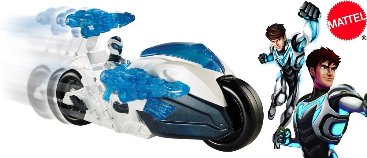 Jouet - turbo max steel - super héro robot avec moto et missiles - MATTEL