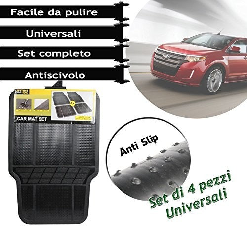 Pack complet de 4 tapis voiture en caoutchouc taille universel- résiste á l'eau
