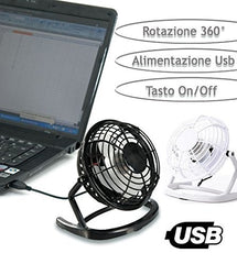 Mini ventilateur de table USB, diamètre de 13 cm - avec une rotation de 360°